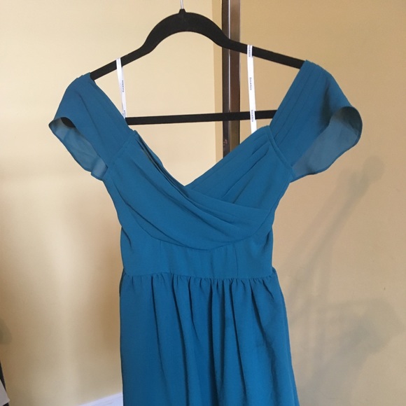 Teal Scalloped Bottom Dress - Picture 3 of 4